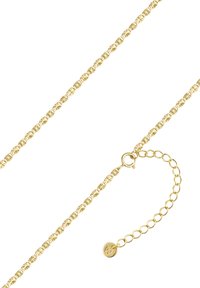Auksinė grandinėlė su tekstūruotais žiedais, su uždaria ir reguliuojama grandine. Lengvas ir elegantiškas dizainas.