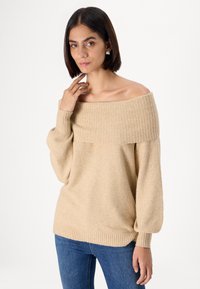 ONLY Tall ONLJEANETT LIFE OFF SHOULDER - Pulóver - humus