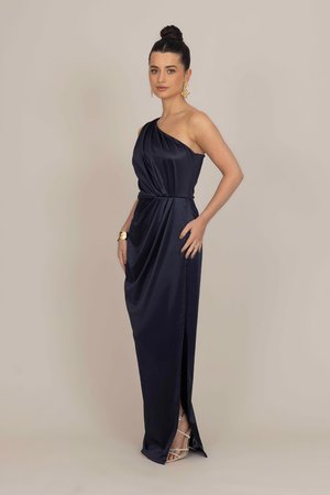 MINAH ONE SHOULDER  DRESS - Cocktailkjole - navy blue