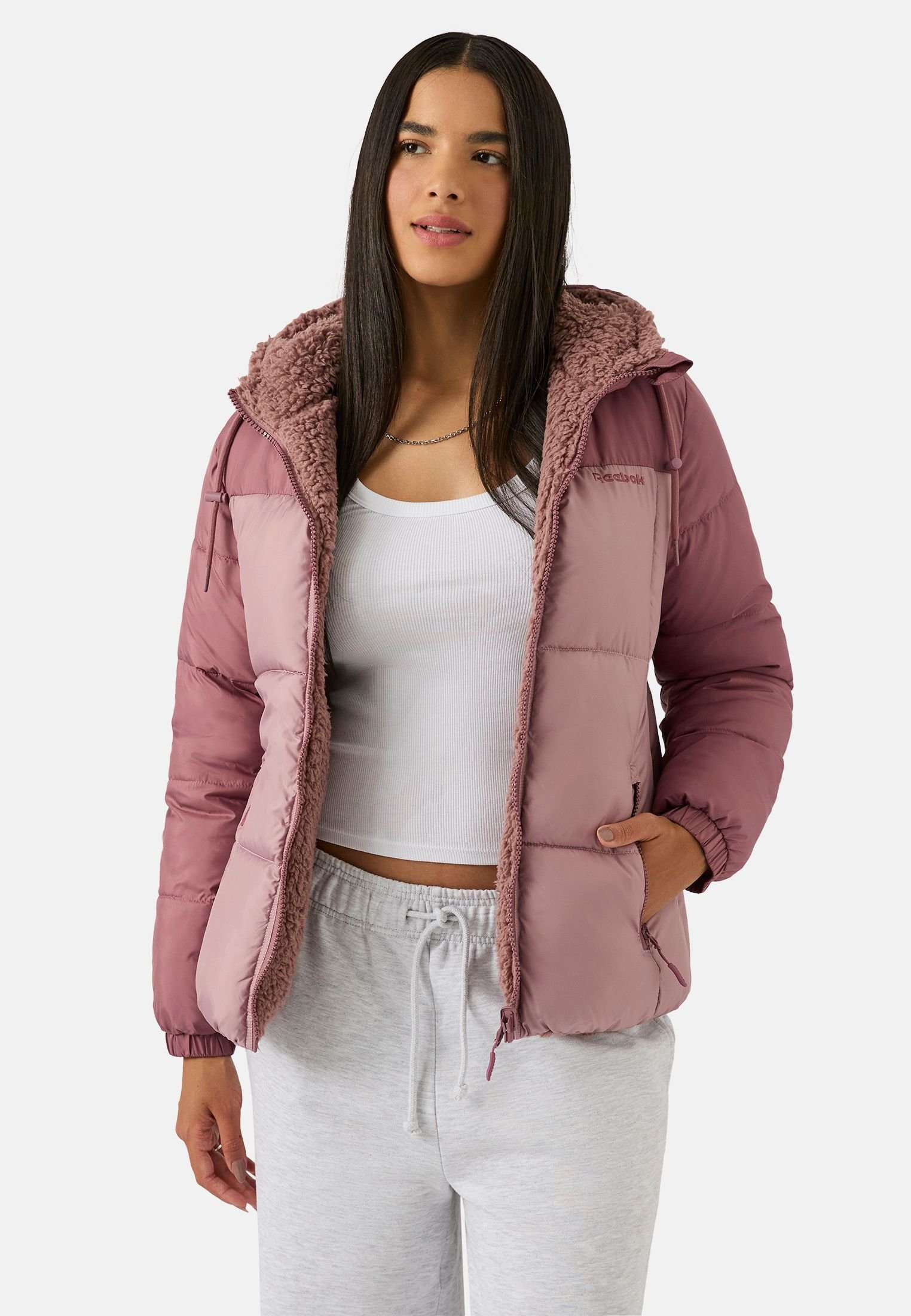 Reebok REVERSIBLE PUFFER - Winter jacket - dusty rose/light pink 
