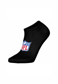 Calzini neri alla caviglia con il logo della NFL in rosso, bianco e blu centrato sulla parte superiore.