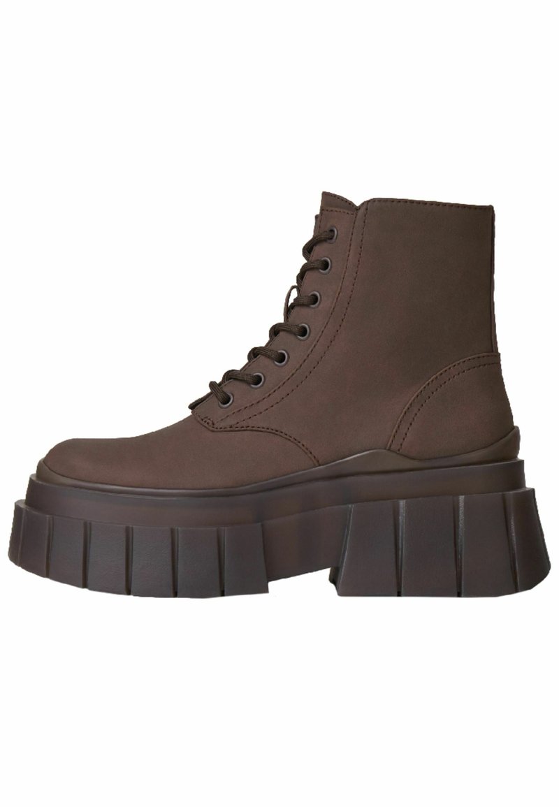 Bershka Botines con plataforma - dark brown