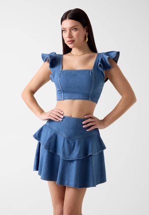 Guess, JEANS-CROPPED-TOP - Blouse - blau