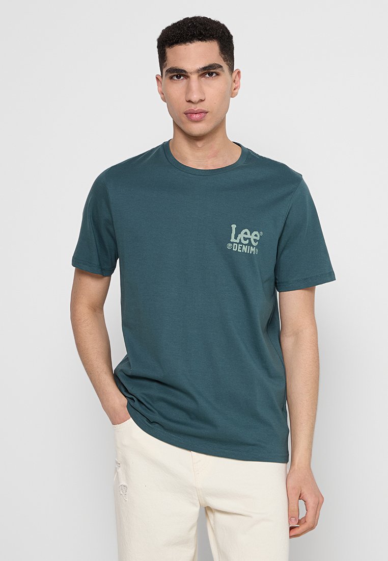 Lee T-shirt basic donkergroen