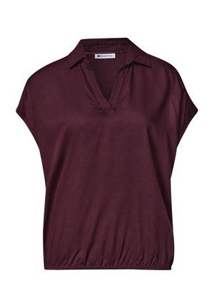 Street One, BLUSENSHIRT MIT HEMDKRAGEN UND ELASTIKSAUM - Polo - rustic rouge