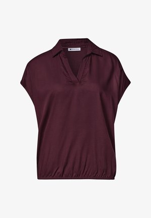 Street One, BLUSENSHIRT MIT HEMDKRAGEN UND ELASTIKSAUM - Polo - rustic rouge