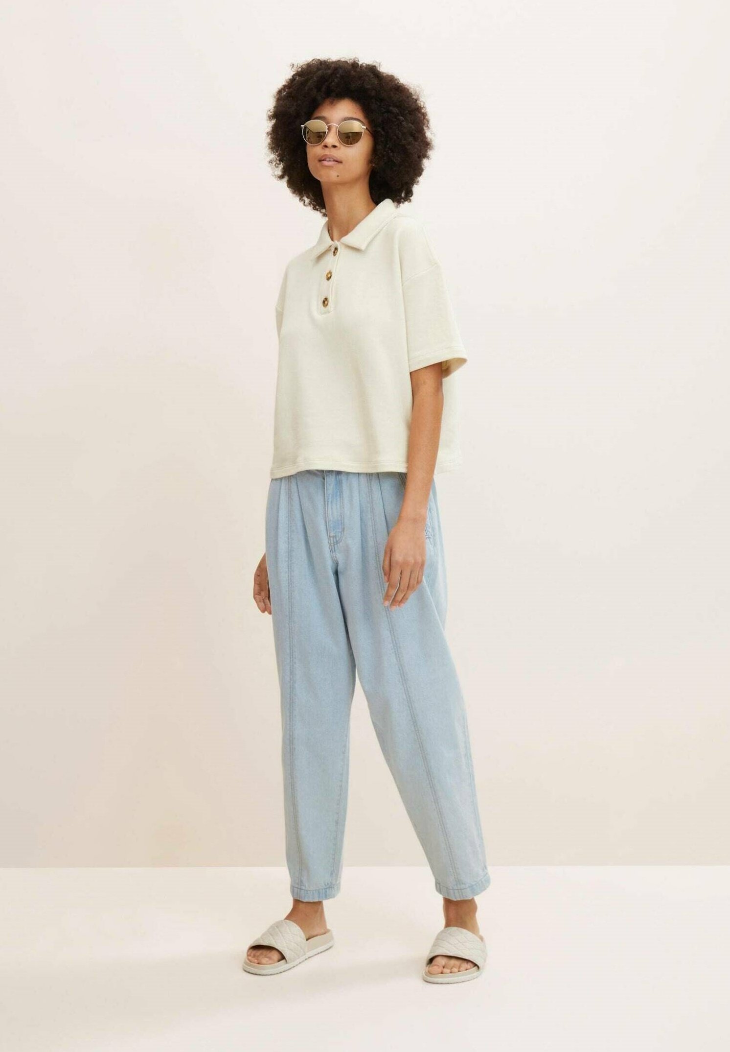 TOM TAILOR Denim Jeans Slim Flare Con Vita Alta E Orlo Sfilacciato Donna
