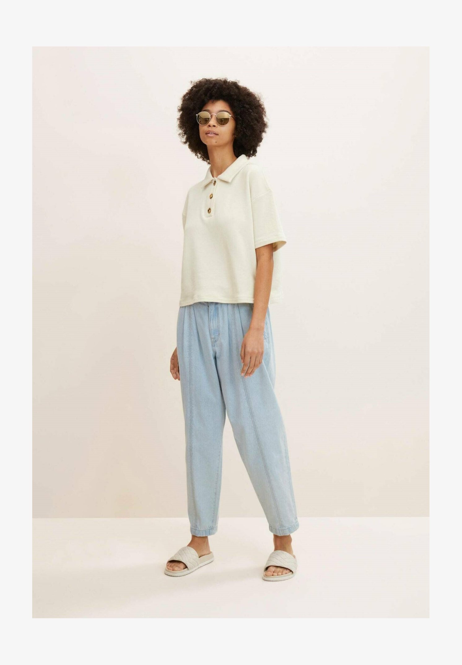 TOM TAILOR Denim Jeans Slim Flare Con Vita Alta E Orlo Sfilacciato Donna
