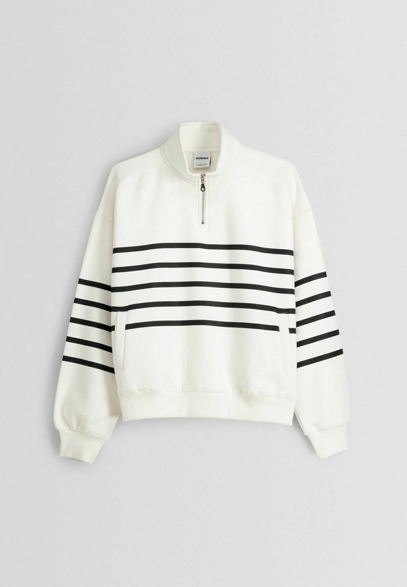 half zip bershka zebra pullover