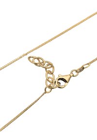 Goldfarbene Halskette mit einer feinen Kette und ovalen Gliederakzenten. Verfügt über einen Karabinerhaken und eine glatte, strukturierte Oberfläche.
