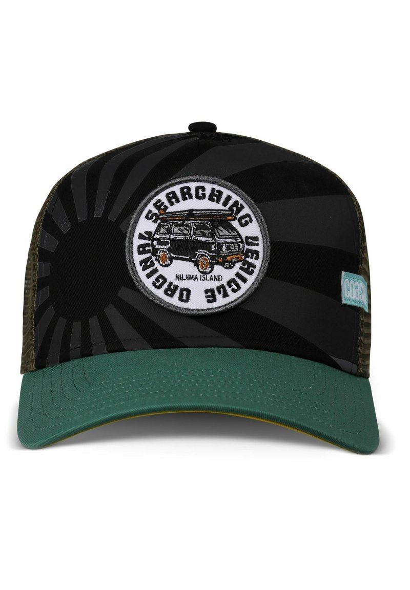 Coastal Surfboard Delivery Trucker Cap – Adjustable Snapback, Grey/Black, Mesh Back, Sun Protection, Breathable Casual Hat