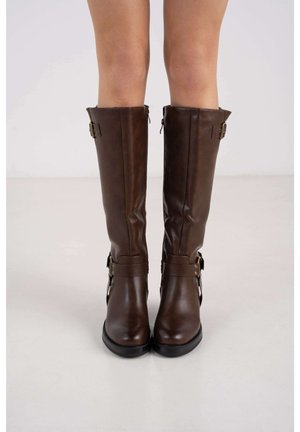 Bottes de cowboy / motard - marron chocolat