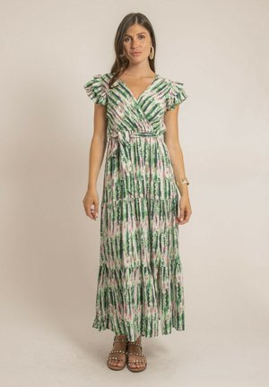 Dona x Lisa, ROBE LONGUE CACHE-COEUR TIE AND DYE IGAYA - Robe longue - vert