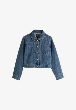 Next, TALL FIT - PLEATED DENIM TRUCKER JACKET - Denimová bunda - dark blue