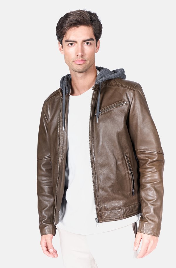 FLYNN-FN - Lederjacke - walnut