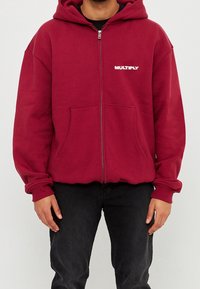 Multiply Apparel Felpa con zip - red
