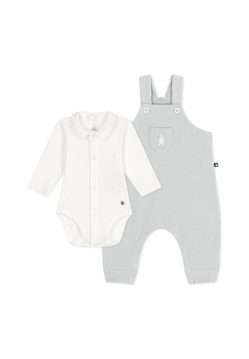 Petit Bateau NEWBORN ENSEMBLE SALOPETTE UNISEX - Kombinezons ar lencēm - marshmallow