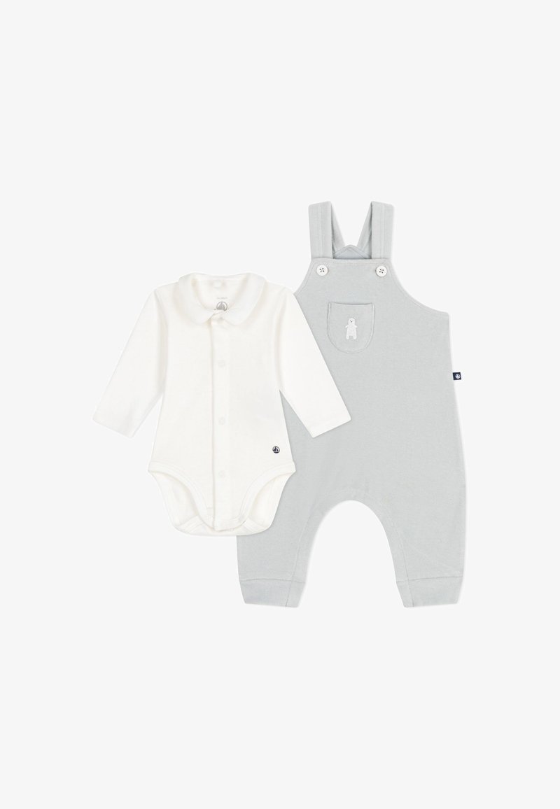 Petit Bateau NEWBORN ENSEMBLE SALOPETTE UNISEX - Kombinezons ar lencēm - marshmallow
