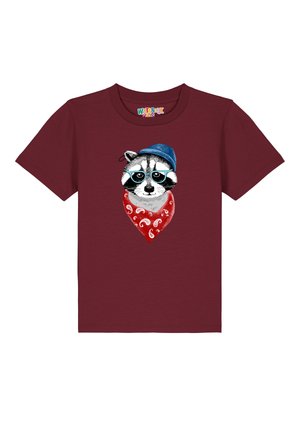WASCHBÄR - T-shirt print - burgundy
