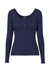 PCKITTE LS JRS NOOS BC - Tops ar garām piedurknēm - maritime blue