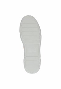Sole of a white shoe with horizontal grooves, a small circular size mark "37," and the brand name "Caprice" embossed in the center.