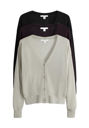 THE SET, 3 PACK  - Strickjacke - black burgundy stone