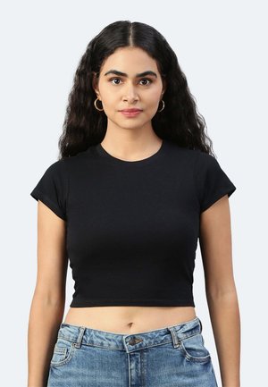 CROP TAYLOR TEE - T-shirt basic - noir
