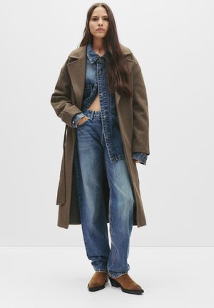 WITH BELT - Trenchcoat - dark brown