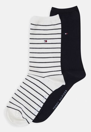 WOMEN SOCK SMALL STRIPE 2 PACK - Strumpor - off-white