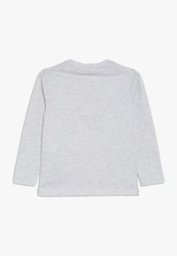 Koszula z długim rękawem w jasnoszarym kolorze, wykonana z miękkiej bawełny. Posiada okrągły dekolt i prosty dół. Gładka faktura z minimalnymi detalami szwów.