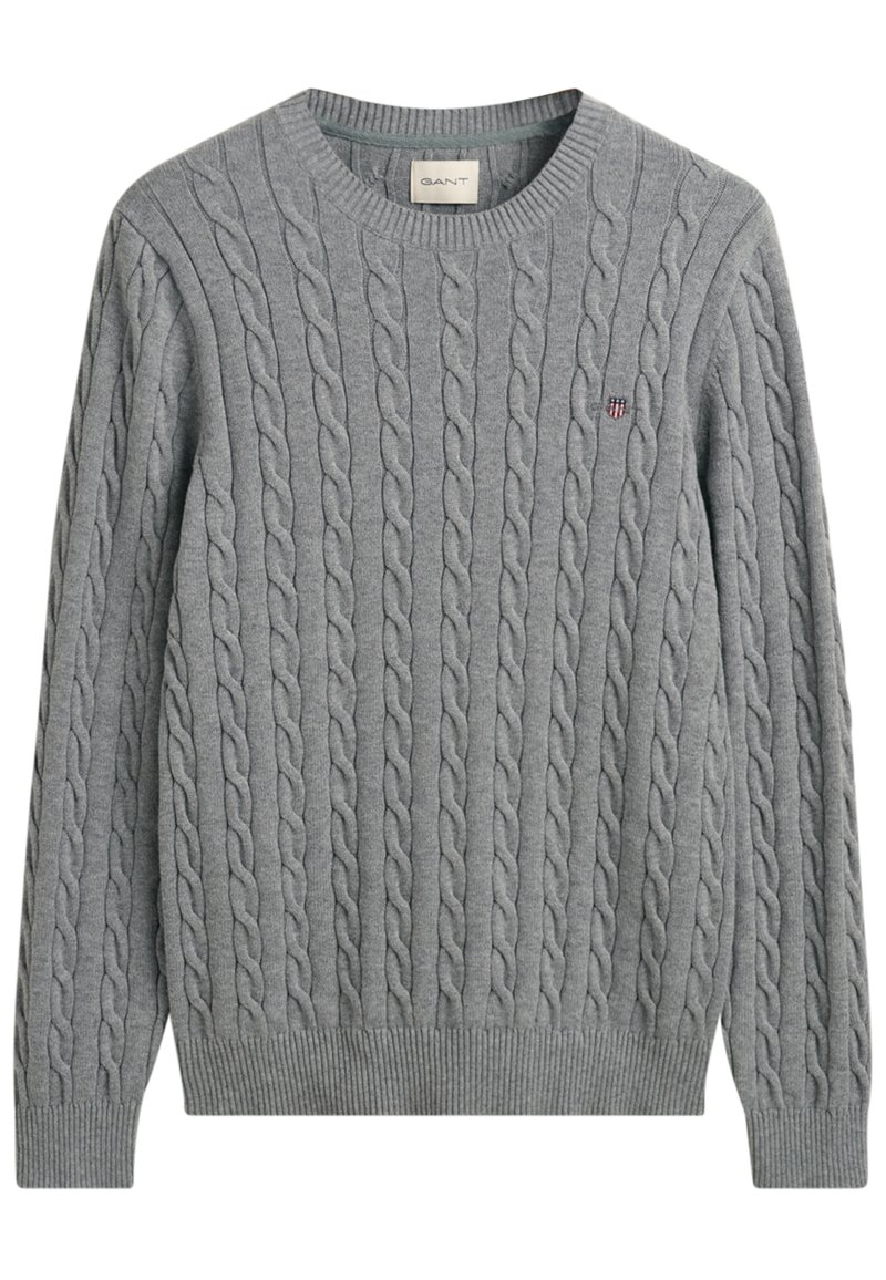 GANT CABLE C NECK Jumper grey melange/mottled light grey