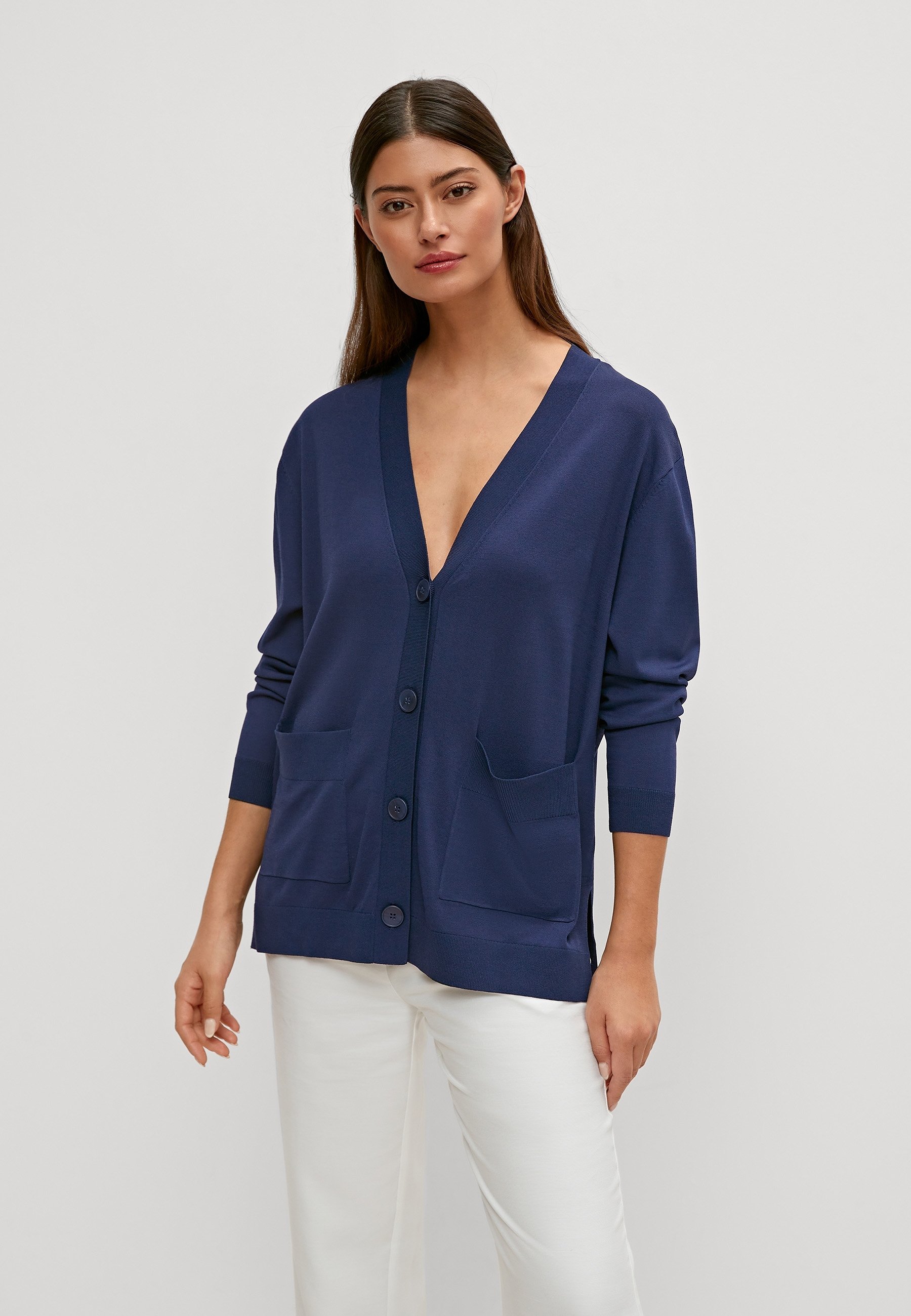 comma MIX - Cardigan - ink/dark blue 