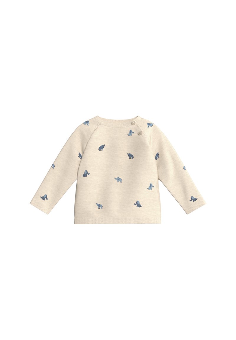 s.Oliver MIT GESTICKTEM MUSTER - Trui - helles beige