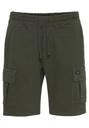 Olajzöld cargo short, rugalmas derékpánttal és húzózsinórral. Két oldalsó zsebejével és egy kis logóval a elején.