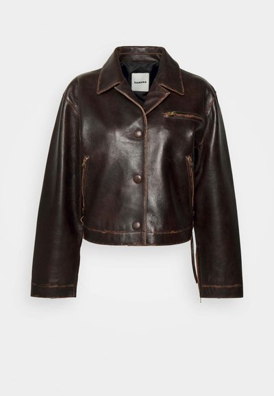 sandro Kunstnahast jakk - marron foncé