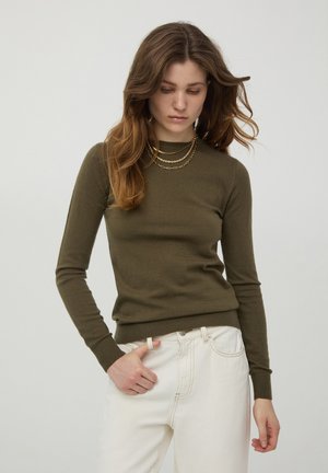 Terranova BASIC A TINTA UNITA - Maglione - verde militare scuro