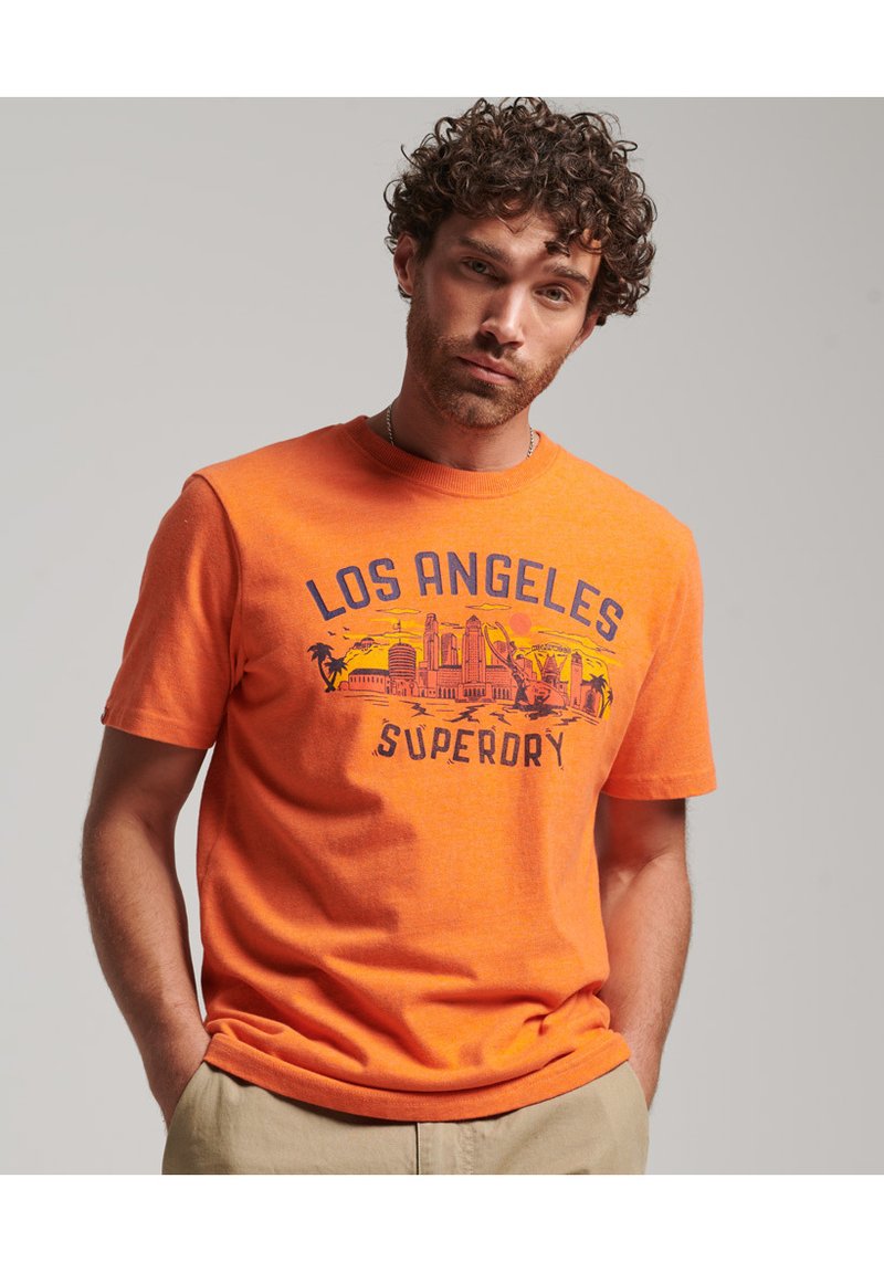 Superdry VINTAGE CITY SOUVENIR TShirt print new house orange marl