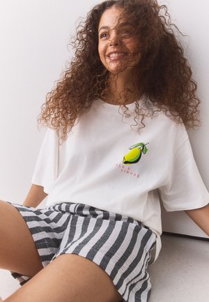 Next, OVERSIZED FIT - LEMON GRAPHIC CREW NECK - T-shirt imprimé - white
