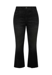 7/8-CLAIRE STRETCHKOMFORT GESCHNITTENER POCKET - Prigludę džinsai - black