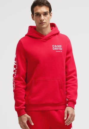 MIT RUBBER PRINTS - Kapuzenpullover - classic red