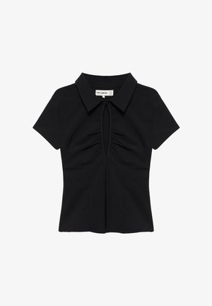 PULL&BEAR, SHORT SLEEVE CUT-OUT - TOP - Bluse - black