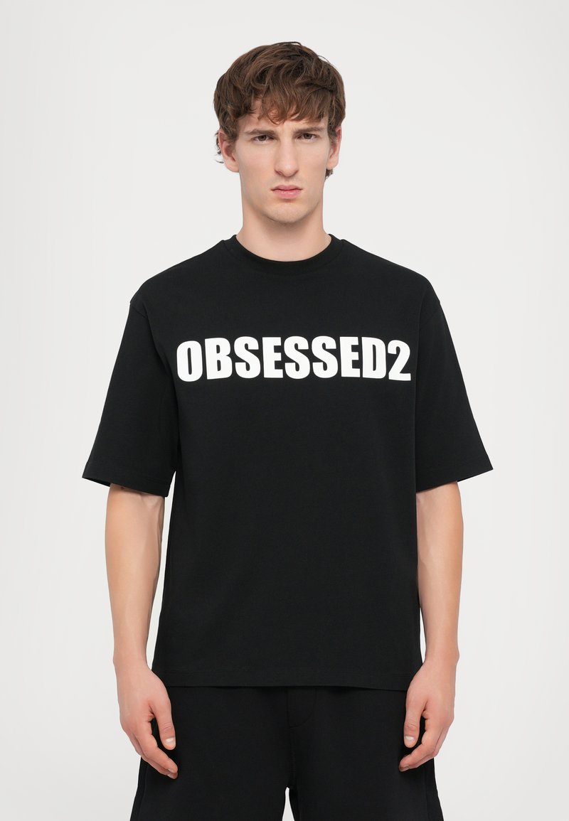 Dsquared2 LOOSE FIT TEE - T-shirt imprimé - black/white