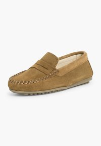 Nappa loafers v svetlo rjavi barvi z mokasinom in nizkim profilom. Imajo gladko notranjost in gumijast podplat za dober oprijem.