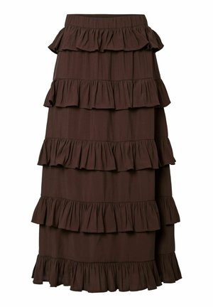 YAS, MAXI SKIRT YASWIMA HW - A-lijn rok - coffee bean