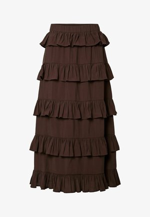 YAS, MAXI SKIRT YASWIMA HW - A-lijn rok - coffee bean