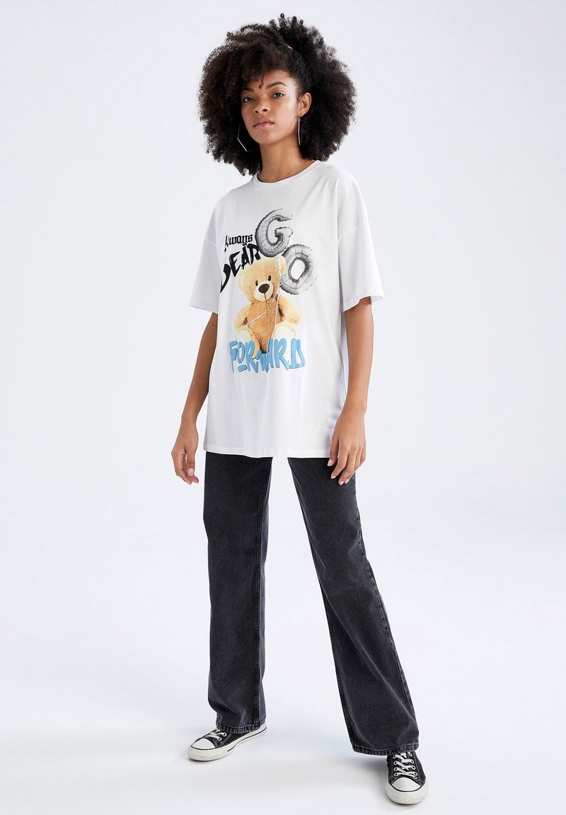 Damen T-Shirts | DeFacto REGULAR FIT T-Shirt print white/weiß - HX82101 Damen T-Shirts | DeFacto REGULAR FIT T-Shirt print white/weiß - HX82101