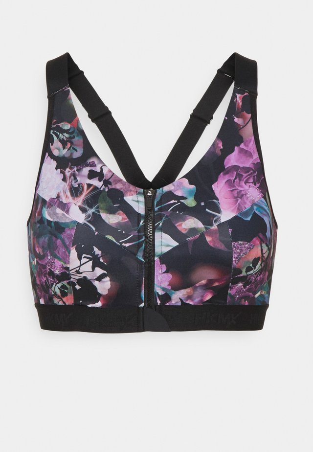 THE PRO WILD BLOOM - Sport-bh met high support - black