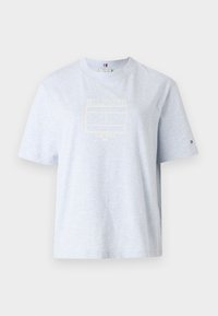 Tommy Hilfiger OUTLINE FLAG TEE - Print T-shirt - ice blue heather
