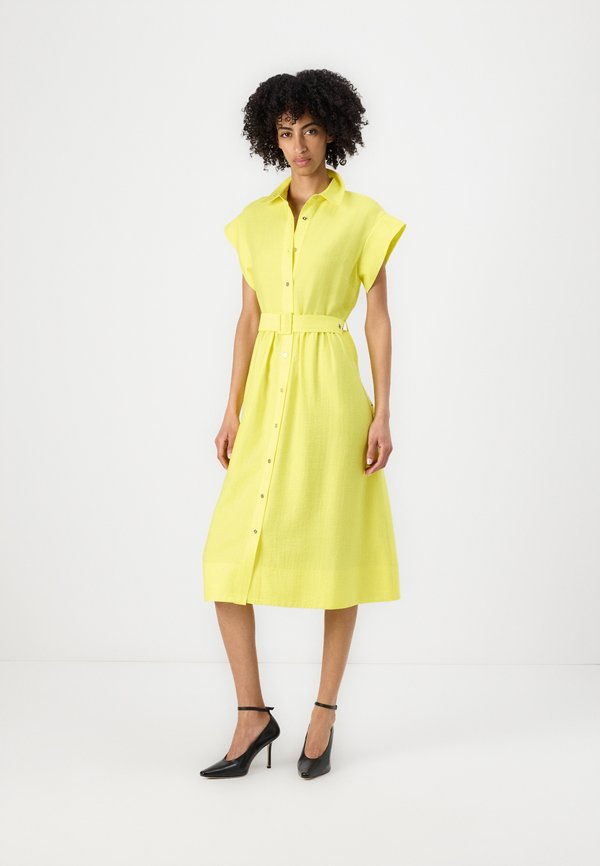 BUTTON DOWN SHIRT DRESS GROMMETS BELT - Shirt dress - daffodil3