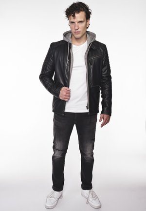 Leather jacket Mustang - black